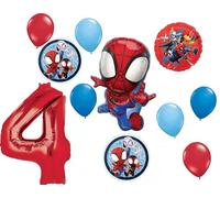 Spidey and His Amazing Friends 4th Birthday Party Supplies 11pc Balloon Bouquet Decorations