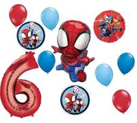 Spidey and His Amazing Friends 6th Birthday Party Supplies 11pc Balloon Bouquet Decorations