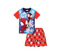 Spidey And His Amazing Friends Boys Girls Short Pyjama Set Spiderman Kids PJ's (6-7 Years) Red