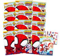 Spidey and His Amazing Friends Coloring Books Bulk - Spiderman Party Supplies Bundle with 12 Jumbo Spidey Activity Books with Coloring Pages, Activities, More Plus Tattoos | Spidey Party Favors Bulk