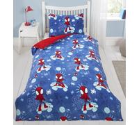 Spidey and His Amazing Friends FLEECE Bedding Single Duvet Cover Set - Super Soft Warm and Cosy Spiderman Bedding for Kids - Official Marvel - Boys Blue Reversible (Single)