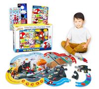 Spidey and His Amazing Friends Floor Puzzle for Kids - Little First Look and Find Activity Book & Jumbo Puzzle Toy Set, Plus More | Spider-Man Puzzle