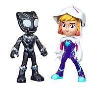 Spidey and His Amazing Friends Hero Reveal 2-Pack, Marvel Action-Figures, Mask-Flip Feature, Ghost-Spider and Black Panther, 3+ Years