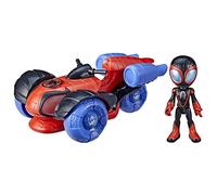 SPIDEY AND HIS AMAZING FRIENDS Marvel Glow Tech Techno-Racer Vehicle, Pre-school Toy with Lights and Sounds, Ages 3 and Up