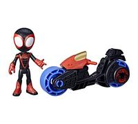 SPIDEY AND HIS AMAZING FRIENDS Marvel, Miles Morales: Spider-Man Action Figure, Toy Motorcycle, Toys for 3-Year-Olds