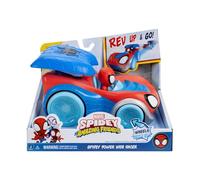 SPIDEY AND HIS AMAZING FRIENDS MARVEL Power Web Racer - 8-Inch Vehicle with Rev Up Spoiler, Light Up Wheels, and Built-In-Character