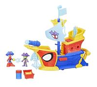 SPIDEY AND HIS AMAZING FRIENDS Marvel Water-Webs Webs Ahoy Bubble Pirate Ship Playset 43 cm with Real Bubble Maker, Spidey & Green Goblin Figures, Accessories - Toy for Kids Ages 3+