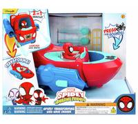 Jazwares Toy Spidey and His Amazing Friends Web-Wave Cruiser 9in 2-in-1 Vehicle Web Dart Launchers