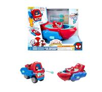 Spidey and His Amazing Friends Spidey Transforming Web-Wave Cruiser - 9-Inch 2-In-1 Vehicle with Free Wheels and Web Dart Launchers