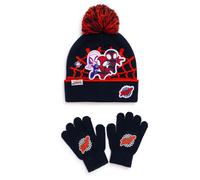 Marvel Spidey & His Amazing Friends Kids Bobble Hat & Gloves Set - 100% Acrylic Beanie Winter Accessories. Official Spider-Man Gift for Boys