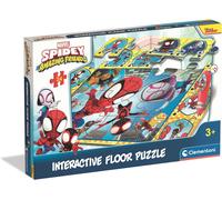 Clementoni Interactive Floor Puzzle - Spidey and His Amazing Friends, 24-Piece Educational Toy With Electronic Pen for Kids Age 3+