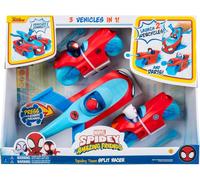 Jazwares Vehicle Spidey Team Split Racer - 8.5-Inch 3-in-1 with Web Darts, Sound Effects & Phrases