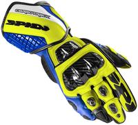 Spidi Carbo Track Evo Motorcycle Gloves, blue-yellow, size 2XL for Men