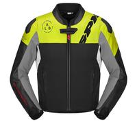 Spidi DP Progressive Hybrid Motorcycle Leather Jacket, black/yellow, size 52