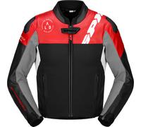 Spidi DP Progressive Hybrid Motorcycle Leather Jacket, black-red, size 60 for Men