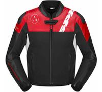 Spidi DP Progressive Hybrid Motorcycle Leather Jacket, black-red, size 48 for Men