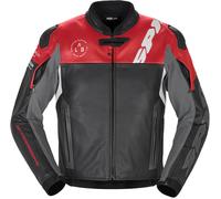 Spidi DP Progressive Motorcycle Leather Jacket, black-red, size 54 for Men