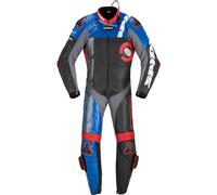 Spidi DP-Progressive Perforated Pro One Piece Motorcycle Leather Suit, black/red/blue, size 48
