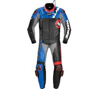 Spidi DP-Progressive Touring Two Piece Motorcycle Leather Suit, black/red/blue, size 52