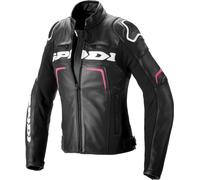 Spidi Evorider 2 Ladies Motorcycle Leather Jacket, black/red, size 48