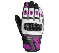 Spidi G-Carbon Ladies Motorcycle Gloves, black-white-pink, size L for Women