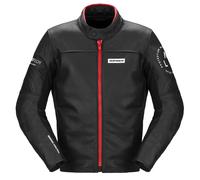 Spidi Genesis Motorcycle Leather Jacket, black-red, size 56 for Men