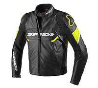 SPIDI Ignite Leather Jacket, Black/yellow, Size 52
