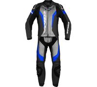 Spidi Laser Touring Two Piece Motorcycle Leather Suit, black-grey-blue, size 46