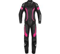 Spidi Laser Touring Two Piece Ladies Motorcycle Leather Suit, black/fuchsia, size 42