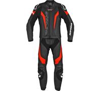 Spidi Laser Touring Two Piece Motorcycle Leather Suit, black-red, size 54 for Men