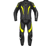 Spidi Laser Touring, leather suit 2pcs. 46 Black/Neon-Yellow