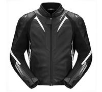 Spidi NKD-1 Motorcycle Leather Jacket, black/white, size 48