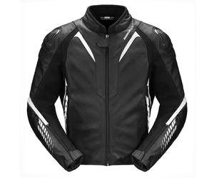 Spidi NKD-1 Motorcycle Leather Jacket, black/white, size 48