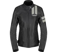 Spidi Roar Ladies Motorcycle Leather Jacket, black/light grey, size 42