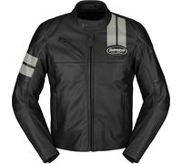 Spidi Roar Motorcycle Leather Jacket, Black/Ice, size 48
