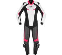 Spidi Track Perforated Pro Ladies Motorcycle Leather Suit, black/white/pink, size 44