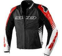 Spidi Track Warrior Motorcycle Leather Jacket, black-red, size 58 for Men