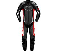 Spidi Track Wind Pro One Piece Motorcycle Leather Suit, black-white-red, size 56