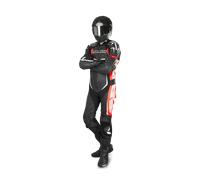 Spidi Track Wind Pro One Piece Motorcycle Leather Suit, black-white-red, size 50