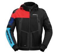 Spidi Warrior Hoodie, textile jacket H2Out XL Black/Red/Light-Blue