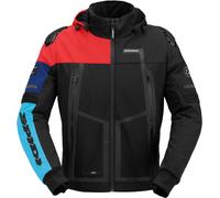 Spidi Warrior Hoodie, textile jacket H2Out 3XL Black/Red/Light-Blue