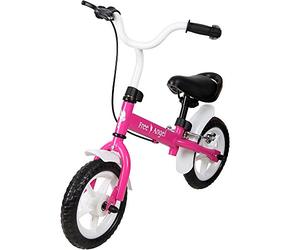 Spielwerk® Children's Balance Bike 2-5 Yrs | Lightweight Learning Training Bicycle | 10' Solid PU Tyres | Caliper Brake Rubber Grips | Height-Adjustable Saddle | Free Angel Pink