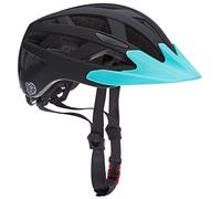 Spielwerk Children's Cycle Helmet Adjustable Size With LED Light Black Blue Small S 52-56cm Chin Strap Visor Peak 3-13 Years BMX Bicycle Mountain Bike Safety Helmet CE-Certified Insect Repellent