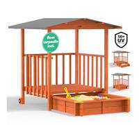 Spielwerk® Merle Sandpit | Roof & Canopy | UV50+ Protection | Soft Play | Ideal with Kinetic Sand | Toddler Toys | Play House with Ground Liner & Corner Protectors | 133x127x137 cm
