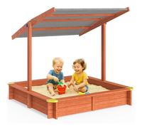 SPIELWERK® Max Sandpit | Tilt Roof | Canopy | UV50+ Protection | Soft Play | Ideal with Kinetic Sand | Toddler Toys | Play House with Ground Liner & Corner Protectors | 133x127x137 cm