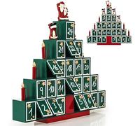 Spielwerk® Traditional Wooden Christmas Advent Calendar | 24 Days Of Gifts Behind Wood Doors | Reusable Christmas Countdown | For Kids and Adults | Pyramid Advent Calendar