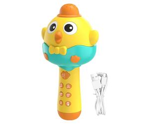 Spielzeugmikrofon Kinder - 2 in 1 Hühnerform Tragbarer Lautsprecher, Aufladbares Musik und Sing Spielzeug mit LED Beleuchtung, Lustiges Interaktives Design | Ideal Use für Mädchen Party Familie