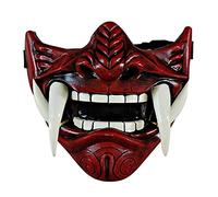 spier Halloween Mask- Japanese Samurai Prajna Mask, Demon Samurai Half Mask Cosplay Costume Props