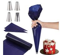 SPIEST 16-inch Large Disposable Piping Bags and Tips Set|50-Pcs Premium Quality Icing Bags with Extra 4 piping tips| Tear-Proof & Easy to Use large Pipping Bags for DIY Cake Decoration.