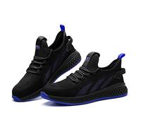SPIEZ Unisex Safety Trainers with Composite Toe Lightweight, Puncture Proof Work Shoes for Men and Women, Breathable Safety Sneakers for Work and Daily Wear, Size 9.5 UK, Black/Blue